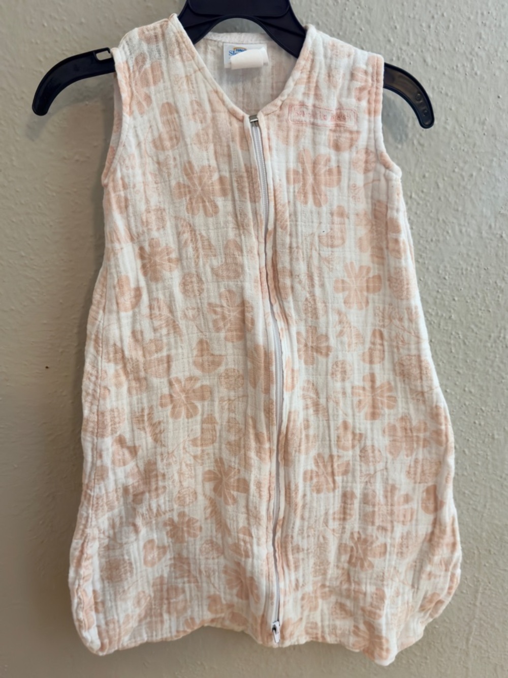 HALO SleepSack Wearable Blanket S 0-6M Peach Floral Bird Cotton Muslin